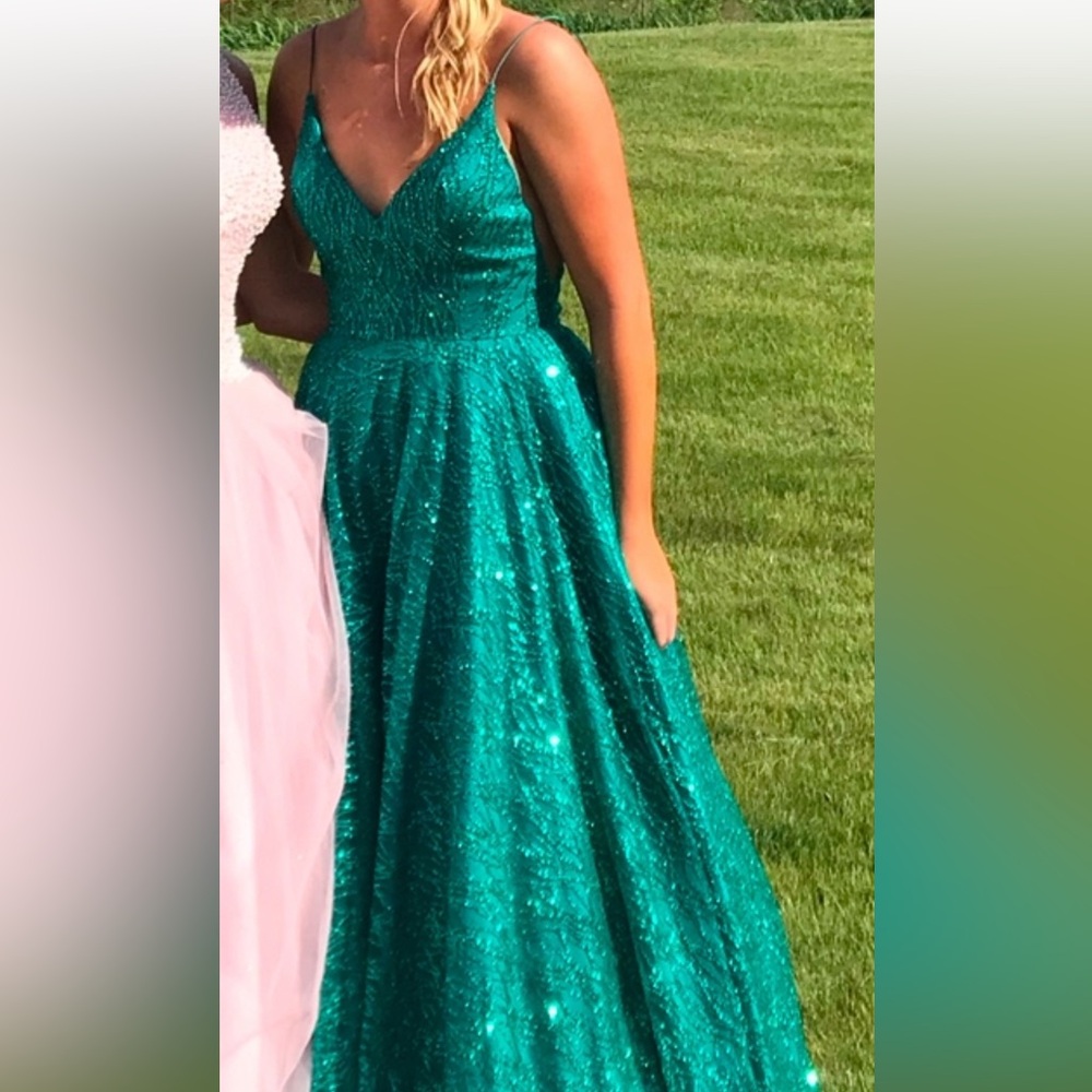 Elegant Teal Prom Dress